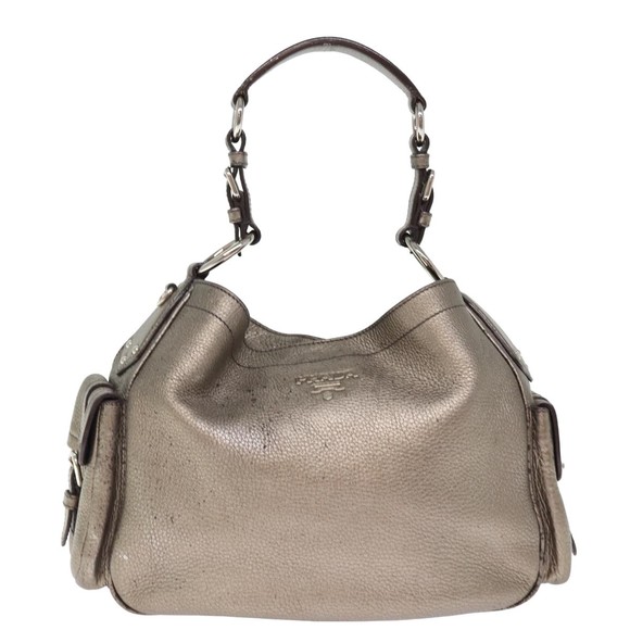 Prada Vitello Silver Leather shoulder - Picture 1 of 10